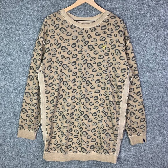 True Religion Long Sleeve Dress Leopard Print‎ SZ Large - Picture 1 of 9